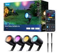 Govee Spots d'extérieur Lite, éclairage de Jardin 350lm, 4 Paquets | IP67, Projecteurs RGBWIC pour Allées, Luminosité et Température de Couleur Réglables, 64 modes, Intégration Intelligente