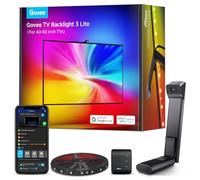 Govee TV Backlight 3 Lite avec Correction Fisheye, Synchronisation pour Téléviseur 40-50 pouces, Ruban à LED Ambilight RGBICW 2,4M WiFi avec Caméra, Lampe 4 en 1, Commande Vocale et par App