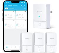 GoveeLife Lot de 3 détecteurs de fuite d'eau intelligents de qualité supérieure avec une portée de 600 m, capteur d'eau WiFi avec SMS/e-mail/application Push et alarme sonore, autonomie de la batterie