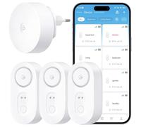 GoveeLife Upgrade Smarter Wassermelder 1s mit 550 m Ultra-Reichweite, WLAN-Wassersensor mit SMS/E-Mail/APP-Push und Akustischem Alarm, 5 Jahre Batterielaufzeit, Geeignet für Keller, Küche, 3er-Pack
