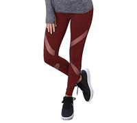 GoVIA Leggings Mesh Femme Pantalon de Sport avec empiècements en Filet Workout Yoga Pantalon d'été Pantalon de Course Taille Haute Rouge 4107 XXL-3XL