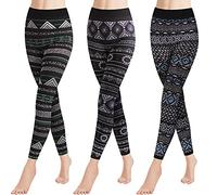 GoVIA Lot de 3 Leggings d'hiver Leggings Thermiques Skinny Pantalon de Course norvégien avec Motifs de Noël Polaire intérieure Teddy Femmes/Filles 4145 G+H+I