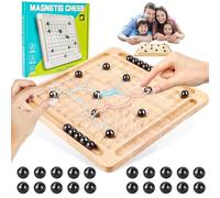 Goviox Magnetic Chess Game, Echec Magnetique avec échiquier en Bois, Jeu D'échecs Magnétique, Jeu Echiquier Magnetique Multijoueur, Échiquier Magnétique pour Enfants Adultes pour Réunions de Famille