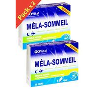Govital - MELA-SOMMEIL Double Action: Endormissement et Sommeil de qualité - 2 Boites de 30 Gélules