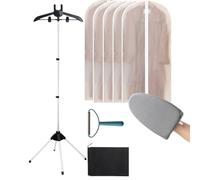 GOVNPJ Porte-défroisseur vapeur pliable de 160 cm avec planche à repasser et 5 sacs à poussière, support pliable pour voyage à la maison