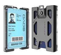 Govo Porte-badge, porte-carte d'identité en polycarbonate durable pouvant contenir 1 à 4 cartes, version sans clip