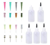 GOWEILE Lot de 21 flacons applicateurs de précision de 30 ml multi-usages avec pointe ultra fine pour peinture acrylique