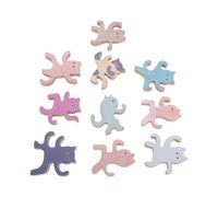 GOWENIC 10 Pièces Jeu D'Empilement de Chats pour Amoureux des Chats Jouet | Accessoire de bureau ludique, cadeau anti-stress, adorable puzzle animal en bois