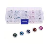 GOWENIC 100 Pièces 12mm Yeux Artisanaux pour Créateurs de Peluches | Pour les créateurs Amigurumi, 5 couleurs vives, rondelles de verrouillage sécurisées, kit animal DIY