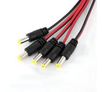 GOWENIC 10PCS Câble d'alimentation Caméra 2.1mm Connecteur Pigtail DC | Cordon du système de sécurité, polarité rouge noir, longueur 28 cm, fil de cuivre, adaptateur de prise