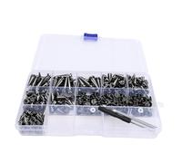 GOWENIC 180 Pièces Clous en Métal Pointes Ensemble Style Punk 4 Tailles Cône Pyramide Goujons à Visser pour Veste Gilet Maroquinerie Argent Noir