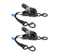 GOWENIC 2 Pack Sangles D'arrimage à Cliquet Rétractables Robustes 1x10Ft | Conception auto-rétractable, crochets de sécurité recouverts de caoutchouc, capacité de charge de 661 lb, transport de