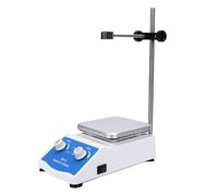 GOWENIC Agitateur Magnétique Mélangeur à Plaque Chauffante, Agitateur 300-2600 Tr/min avec Barre D'agitation, capacité D'agitation 2000 Ml, Fonctionnement Silencieux, Bouton de (Prise UE 100-240V)