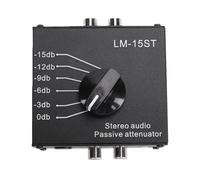 GOWENIC Atténuateur de Son Stéréo Passif, 6 Modes Commutables de 15 DB à 0 DB avec Interfaces 3,5 Mm 6,35 Mm, pour Home Cinéma et Performances Sonores Professionnelles