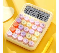 GOWENIC Calculatrice Mécanique de Bureau Jaune |Calculatrice Scientifique à Clavier Numérique électronique coloré, pour Le Bureau, l'école et la Maison (Yellow)