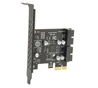GOWENIC Carte D'extension PCIE vers USB 3.2 Haute Puissance avec Double Port pour WinXP 8 10 11 pour Plug and Play (Tableau Noir 19PIN)