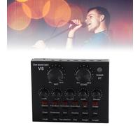 GOWENIC Carte Son de Diffusion en Direct avec 112 Effets Sonores, 18 Sons DJ, 6 Modes, 7 Méthodes de Connexion, Compatible Double Téléphone et PC, Contrôle du Volume de Réverbération et Micro,