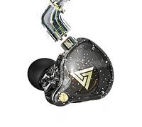 GOWENIC Casque Filaire Casque de Musique Dynamique Câble Détachable Contrôle en Ligne avec Microphone pour Le Sport avec Crochet d'oreille, Or, 1 * écouteur 2 * Paires de Bouchons d'oreilles (Black)