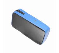 GOWENIC Cible de Pied à Main |Tapis de Frappe de Boxe Taekwondo avec Cuir PU, évent en Métal, Conception Durable Cousue à la Main, Bande élastique de 5 Cm (Blue)