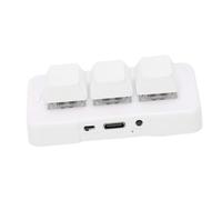 GOWENIC Clavier 3 Touches, Confort Ergonomique, Clavier Personnalisable, Utilisation Longue Durée, avec Deux Modes, pour Les Jeux et Le Travail (White)