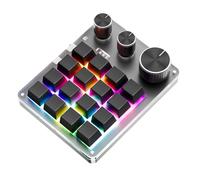GOWENIC Clavier de Programmation Personnalisable, Clavier Personnalisable à 16 Touches et 3 Boutons, Touches de Raccourci Polyvalentes, avec Connexion TypeC et BT Pratique, pour Le (Black)