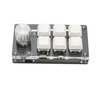 GOWENIC Clavier Mécanique à 6 Touches, Mini Clavier Macro Programmable avec Bouton, Connexion USB et sans Fil Bluetooth Double Mode, pour Jeux, Médias, Contrôle Industriel (Blanc)