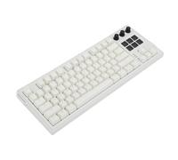 GOWENIC Clavier Mécanique câblé, 78 Clés de Conception de Mise en Page, 16,8 Millions de Couleurs D'éclairage RVB, avec Un Silicone intégré étendu et Une clé Unique PCB, pour Les Jeux PC (White)