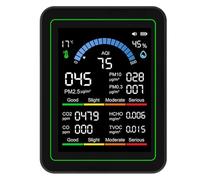 GOWENIC Détecteur de qualité de L'air Portable CO2 TVOC HCHO PM2.5 PM10, avec Câble de Chargement USB, Batterie Longue Durée