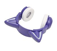 GOWENIC Écouteurs Filaires sans Fil avec Oreilles de Chat |Casque Bluetooth Stéréo avec Micro à Lumières LED pour Filles (Purple)