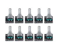 GOWENIC Encodeur Rotatif KY 040, 10 Pièces, Compteur d'impulsions à Rotation de 360 degrés, Encodeur Rotatif avec Bouton-Poussoir, Rondelle Plate, écrou Hexagonal pour Potentiomètre Numérique,