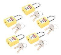GOWENIC Ensemble de Serrures de Verrouillage de Poutre Chromées |cadenas LOTO en Acier en Nylon PA de 38 Mm pour la Logistique Nu ire un Membre une clé (YELLOW)