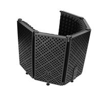 GOWENIC Équipement de Podcast Microphone Isolation Shield pour Domicile | Conception pliable à 5 panneaux, portable, amortisseur de bruit, qualité de diffusion, réflecteur acoustique de bureau