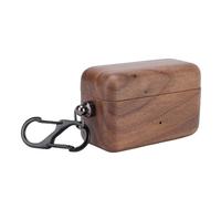GOWENIC Étui pour écouteurs, Coque de Protection en Bois pour Gemini II, Grain Unique, avec Porte-clés