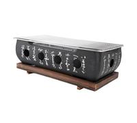 GOWENIC Grill Rectangulaire de Poêle à Barbecue Japonais en Alliage d'aluminium |Barbecue à Charbon de Bois à Chauffage Rapide, Portable pour Camping Pique-nique en Plein Air (XL)