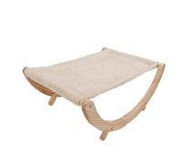 GOWENIC Hamac en Bois pour Chat, Lit-balançoire surélevé Pliable et Antidérapant pour Chats et Chiots, Facile à Nettoyer, pour Petits Animaux de Compagnie 21,7x16,1x8,7 Pouces