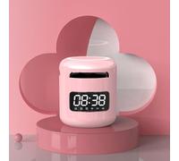 GOWENIC Horloge sans Fil Haut-Parleur Caisson de Basses Type C Charge 3 Réveils pour Usage Domestique Matière Plastique (Pink)