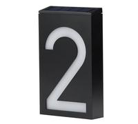 GOWENIC House Number Light Solaire Villa Portail (Number 2) | Chiffres visibles clairs, autosuffisants, coque imperméable, décor facile à installer.