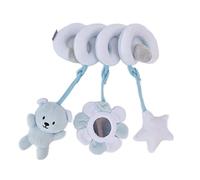 GOWENIC Jouet de Poussette en Peluche en Spirale, Hochet Doux pour Tenir bébé et Apaiser les émotions pour Berceau et Voiture (ours bleu)
