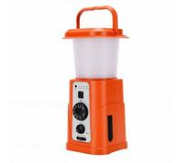 GOWENIC Lanterne de Camping Solaire, Radio Météo d'urgence 10 000 MAh avec Manivelle, Rechargeable par USB, Alerte NOAA IPX65, Lampe de Camping étanche