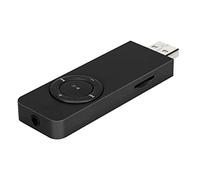 GOWENIC Lecteur de Musique MP3 Portable avec écouteurs 3,5 Mm, Lecture 10 Heures, USB 2.0, Prend en Charge la Carte TF de 32 Go, Batterie Intégrée de 80 MAh, Fonctionnement par Bouton, Design (Black)