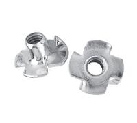 GOWENIC M8 30 Pièces Écrou à Griffes en Acier au Carbone à Quatre Dents | Insert fileté zingué, montage encastré, écrous en T pour panneaux de particules, fixation à dents, anti-tour