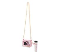 GOWENIC Machine de karaoké Portable Compacte avec Haut-Parleur Bluetooth Transparent et Ensemble de Microphones pour Enfants Voyageant en Plein Air (Pink)
