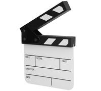 GOWENIC Mini Tableau de Scène de Réalisateur en Clap Acrylique |Accessoire de Coupe de Film avec Stylo pour Action de Téléfilm (Tableau blanc noir et blanc PAV1BWE3S)