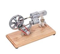 GOWENIC Modèle de Moteur à Combustion Externe |Jouet Scientifique Stirling pour Projets Scientifiques avec Lampe à Alcool et Tubes en Verre