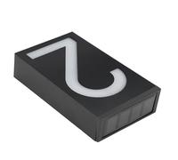 GOWENIC Panneau Adresse Numéro Solaire Lumière pour Portes (Number 2) | Coque hydrofuge, décoration de magasin de villa, charge automatique, 6 chiffres LED lumineux