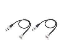 GOWENIC Paquet de 2 Câbles de Passage XLR, Adaptateur XLR Femelle à Mâle de Type D à 3 Broches de 2 Pieds pour Micro, Boîtier de Scène, Boîtier de Sol, Panneau de Brassage, sans (SILVER)