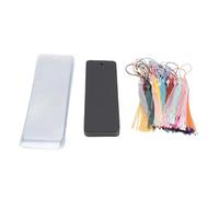 GOWENIC Paquet de 30 Signets en Papier Vierge avec Glands |Ensemble de Marque-pages à Coins Arrondis avec Manches pour Coloriage DIY et Cadeaux de Fête (BLACK)