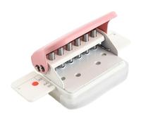 GOWENIC Perforatrice en Métal Rose pour A4 A5 B5 |Perforatrice Manuelle 30 Trous avec Boîte à Déchets, capacité de 5 Feuilles, Conception Portable Légère