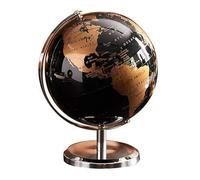 GOWENIC Petit Globe Terrestre Ancien Décor D'Étagère (Black Gold Antique | Taille de bureau compacte, modèle de terre vintage, accent de bibliothèque, bureau à domicile éducatif