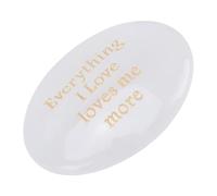 GOWENIC Pierre de Pouce Gravée en Cristal |Pierre Précieuse de Poche Inspirante pour la Méditation, le Yoga, un Ami de la Famille, un Parent (WHITE)